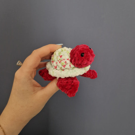 Floral shell small crochet super soft turtle