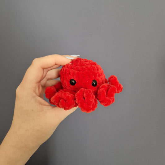 Red octopus crochet animal