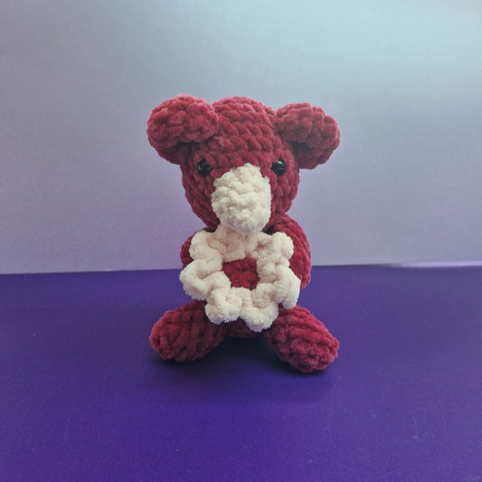 Chunky, super soft raspberry pink sitting koala