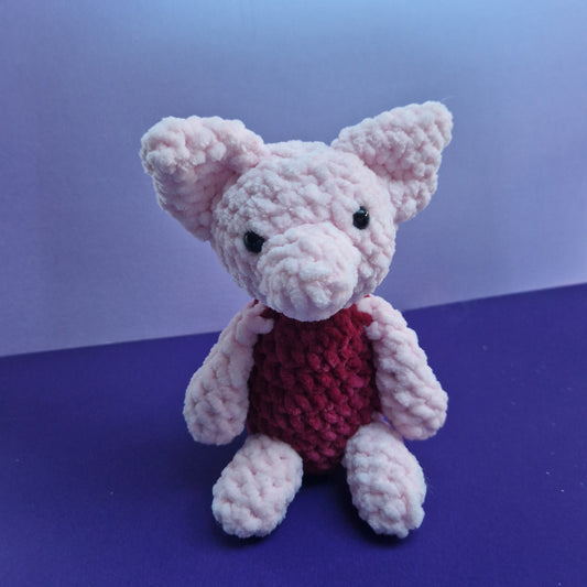 Chunky, super soft pink and raspberry piglet