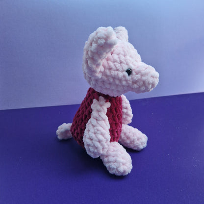 Chunky, super soft pink and raspberry piglet