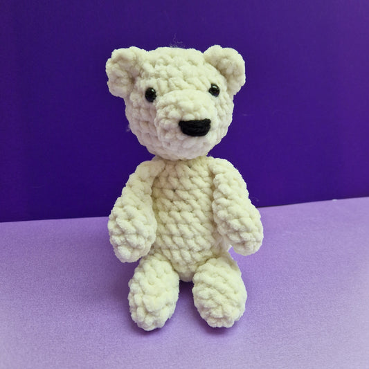 Chunky, super soft white crochet sitting polar bear