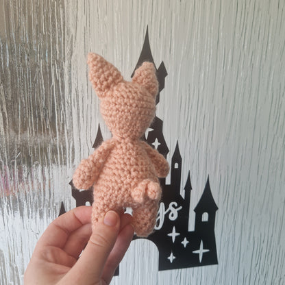 Pink crochet standing pig