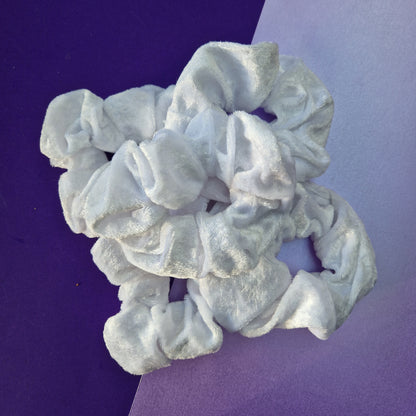 White velvet hair scrunchie