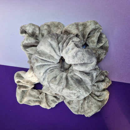 Beige velvet hair scrunchie