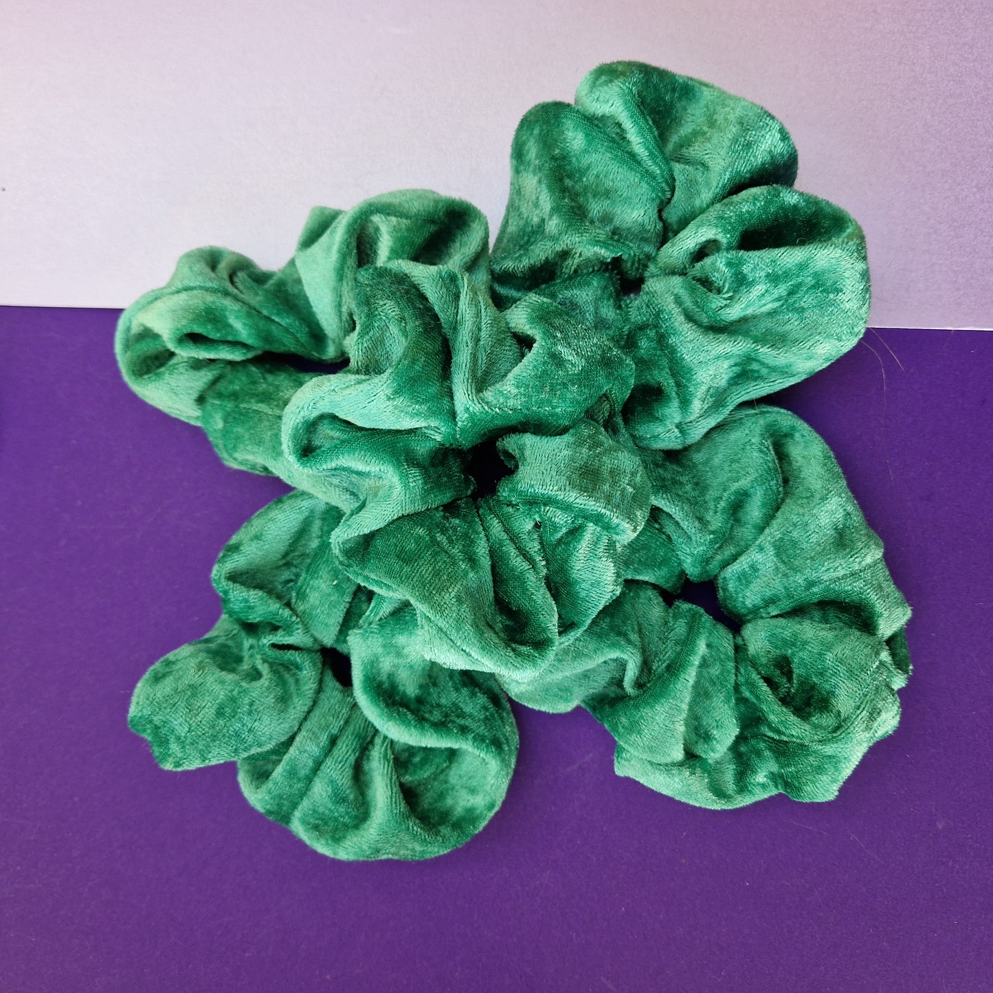 Christmas green velvet hair scrunchie