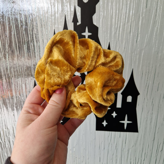 Gold velvet hair scrunchie