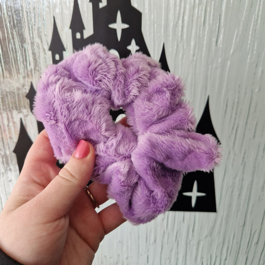 Purple heart fluffy hair scrunchie