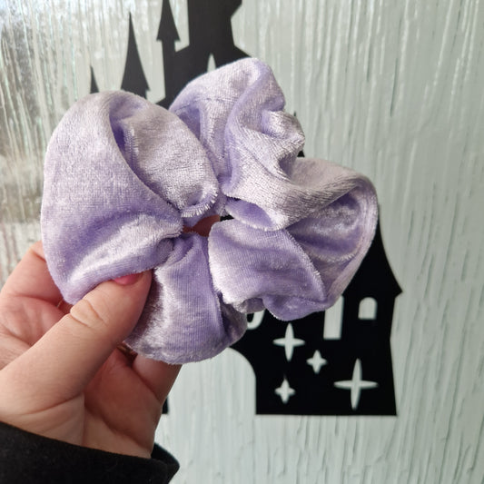 Lilac velvet hair scrunchie