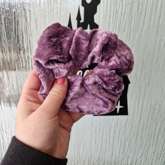 Dusty purple velvet hair scrunchie