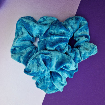 Blue velvet hair scrunchie