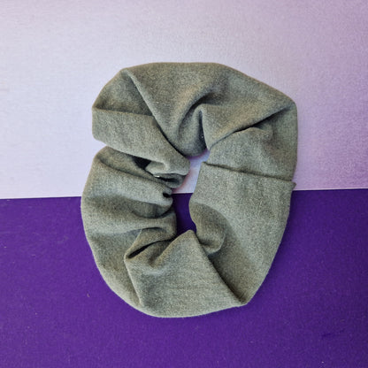 Grey cotton hair scrunchie