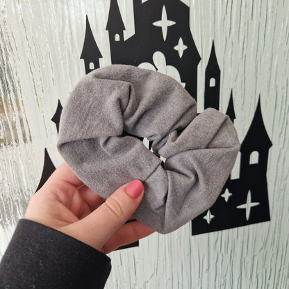 Grey cotton hair scrunchie