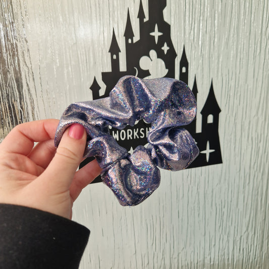 Navy blue smooth glitter hair scrunchie