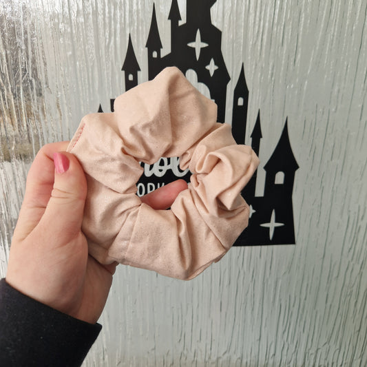 Nude textured glitter hair scrunchie