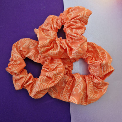 Peach leaf cotton hair scrunchie