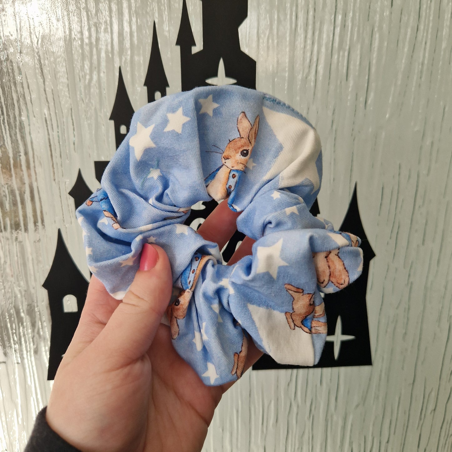 Bunny rabbit cotton hair scrunchie