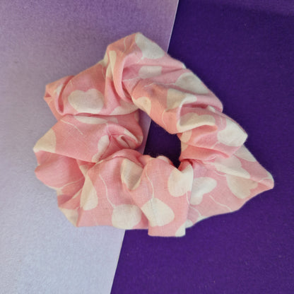 Balloon heart cotton hair scrunchie