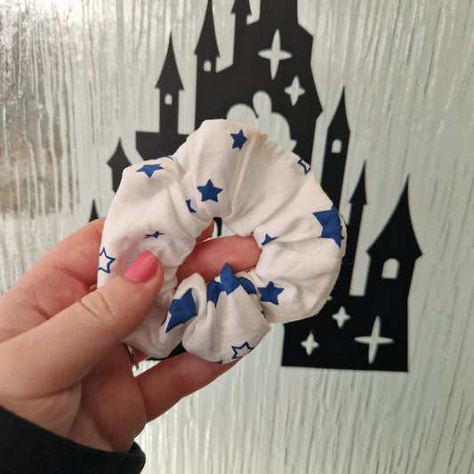 Blue star cotton hair scrunchie