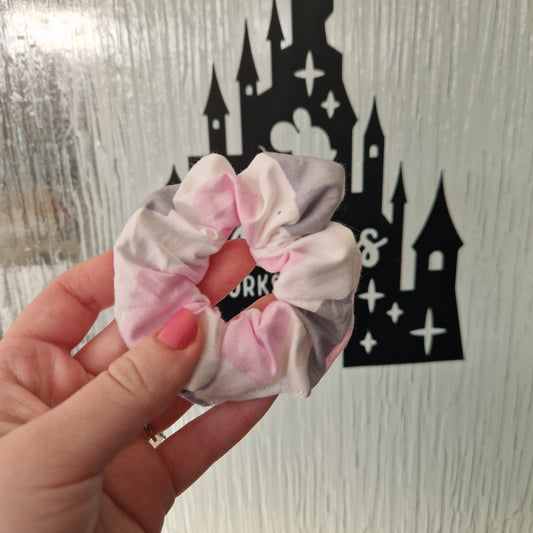 Pink chevron cotton hair scrunchie