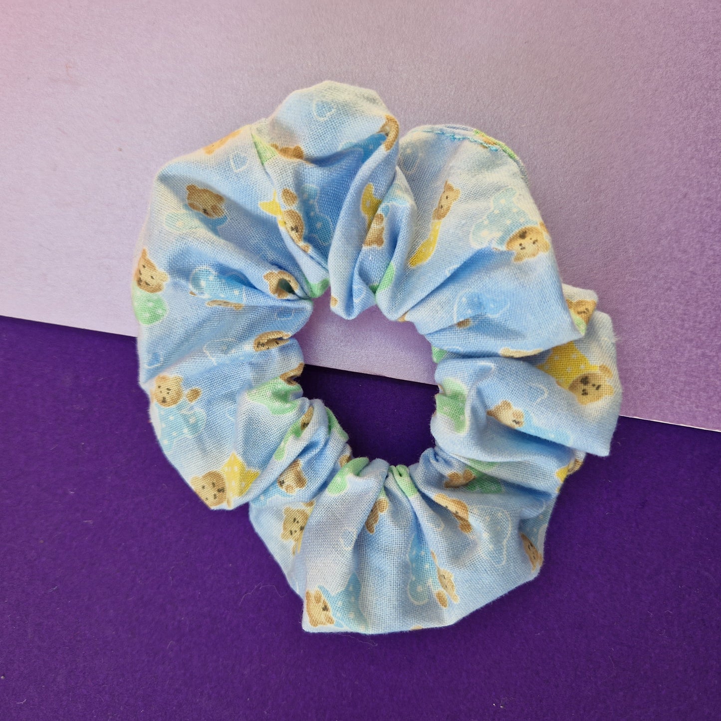 Teddy bear cotton hair scrunchie