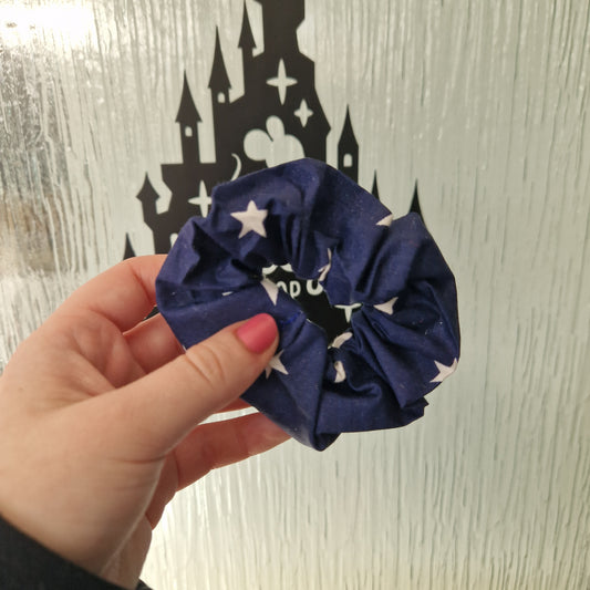 Navy blue star cotton hair scrunchie