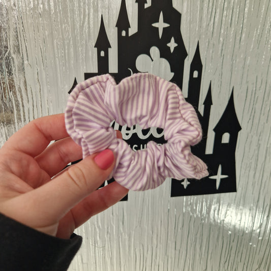 Purple stripe cotton hair scrunchie