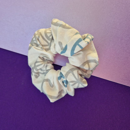 White bike cotton hair scrunchie