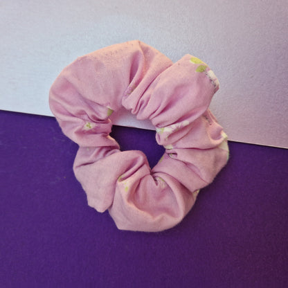Lavender floral cotton hair scrunchie