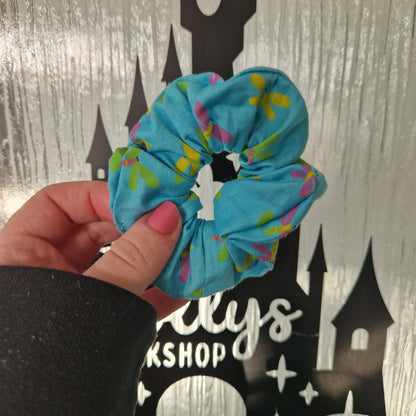 Blue dragonfly cotton hair scrunchie