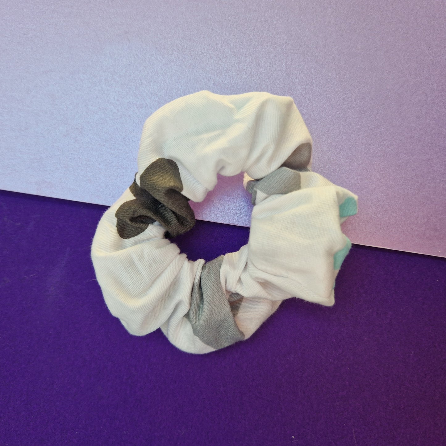 Blue star cotton hair scrunchie