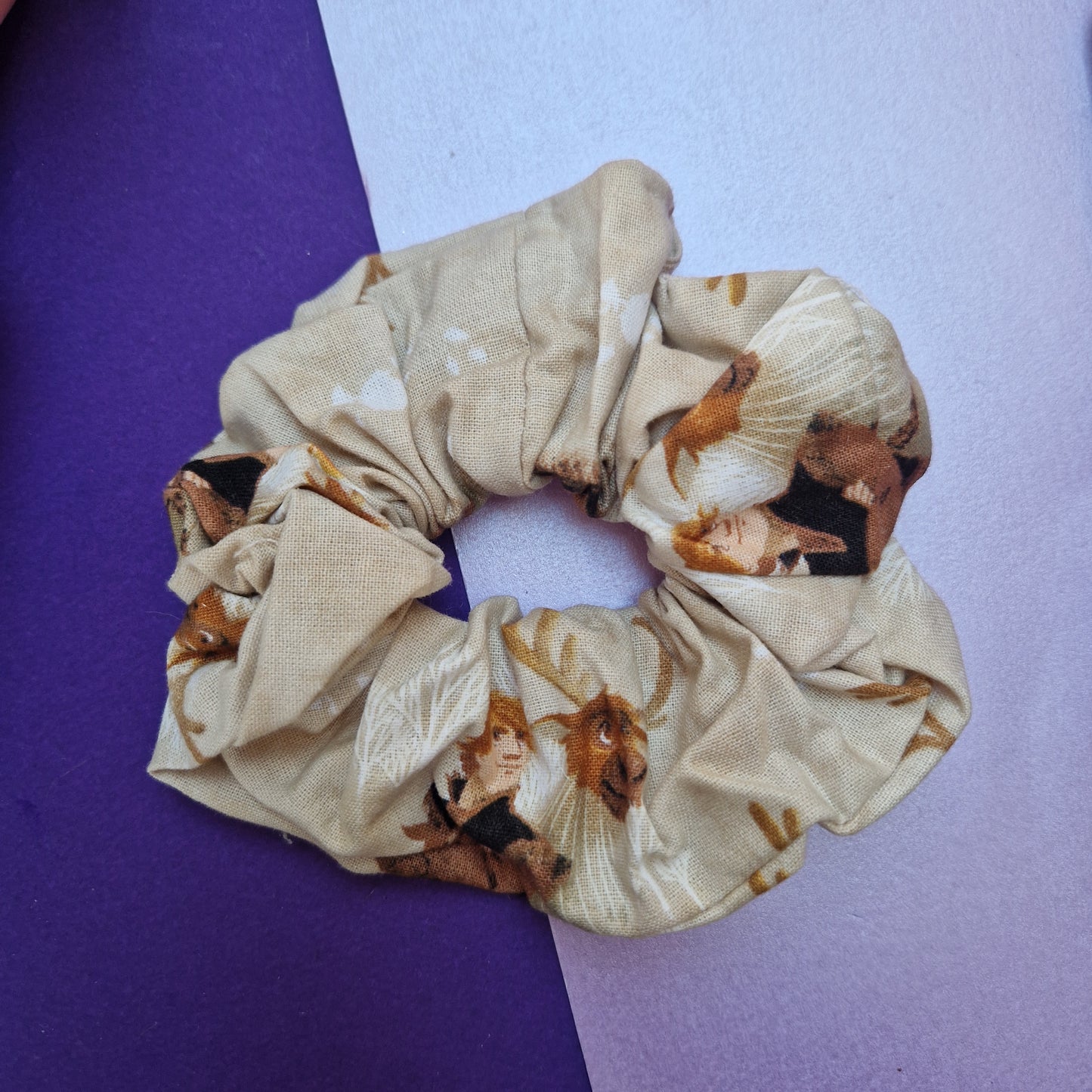 Talking reindeer cotton hair scrunchie