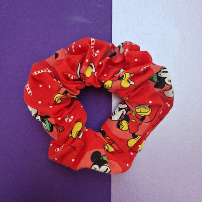 Red mouse cotton hair scrunchie