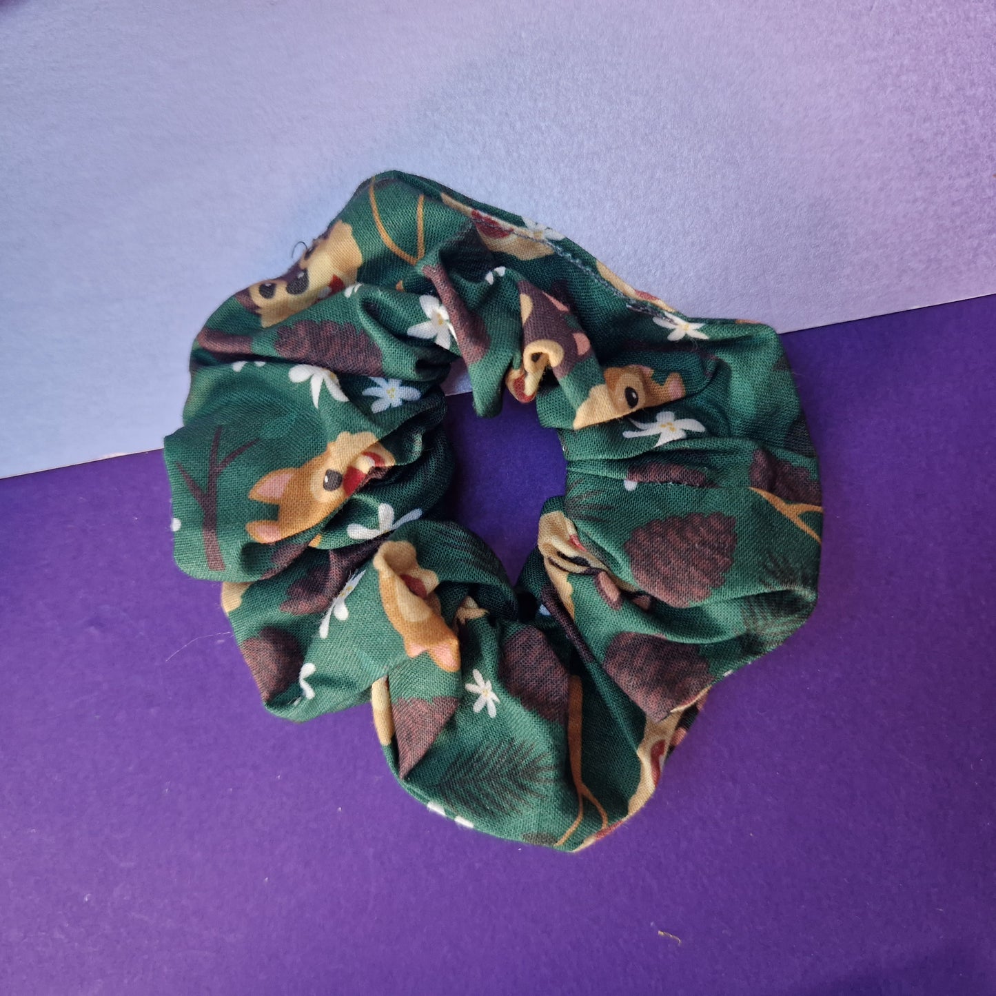 Cheeky chipmunk cotton hair scrunchie