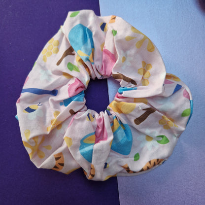 Pink 100 Acre Wood cotton hair scrunchie