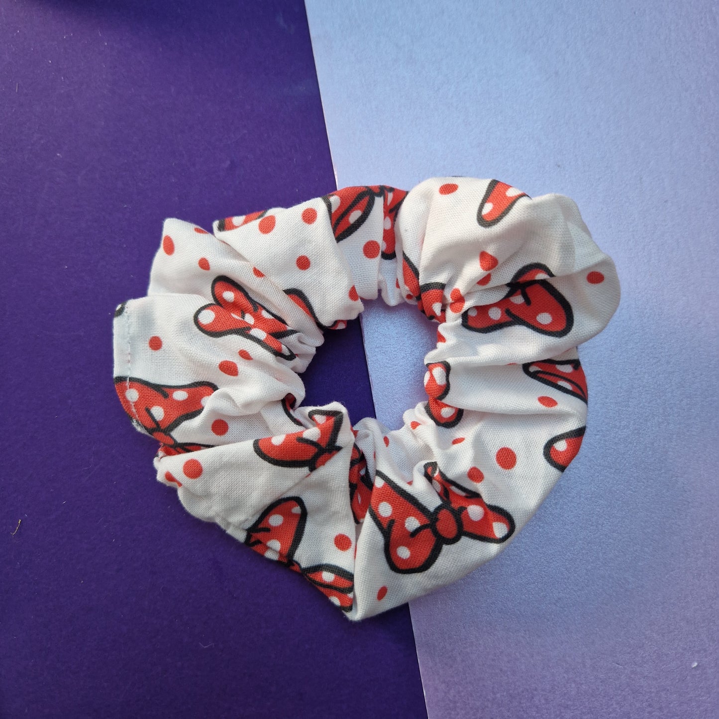 Bow cotton hair scrunchie