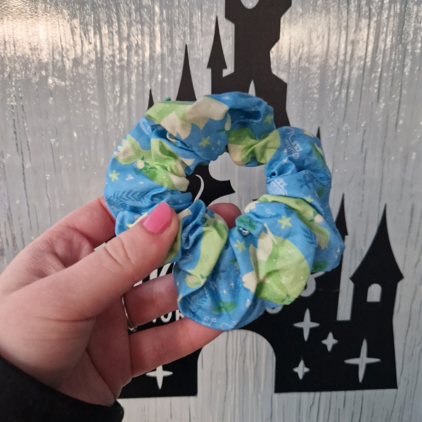 Blue Down the Bayou cotton hair scrunchie