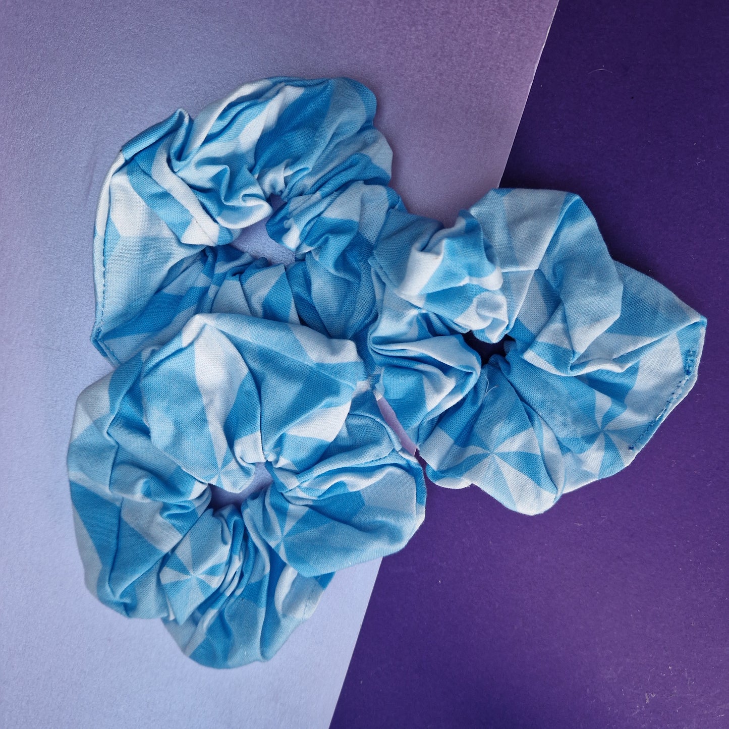 Blue wall cotton hair scrunchie