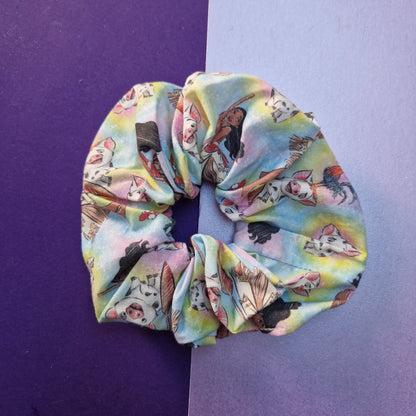 Rainbow voyagers cotton hair scrunchie