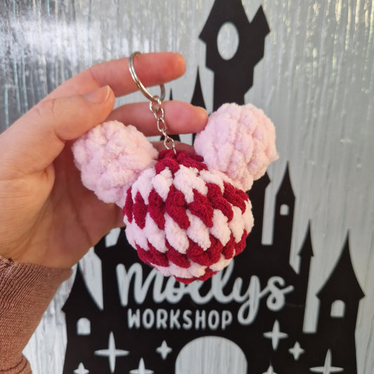 Pig Friend chunky crochet mouse keyring