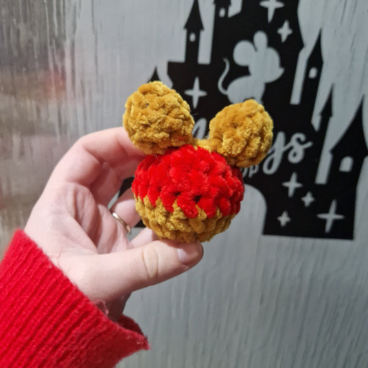 Yellow Bear chunky crochet mouse keyring