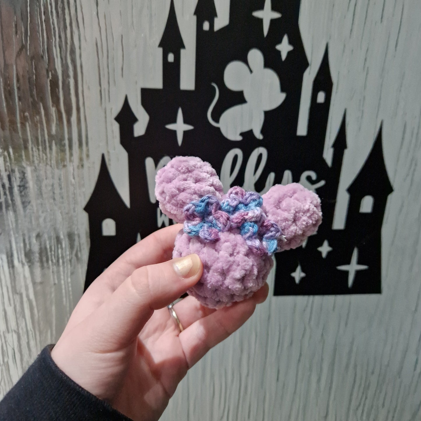 Isabela chunky crochet mouse keyring