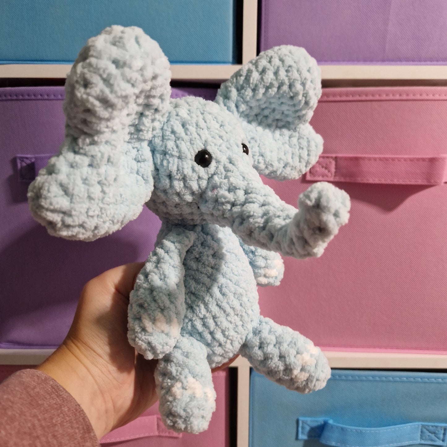 Blue elephant crochet plushie