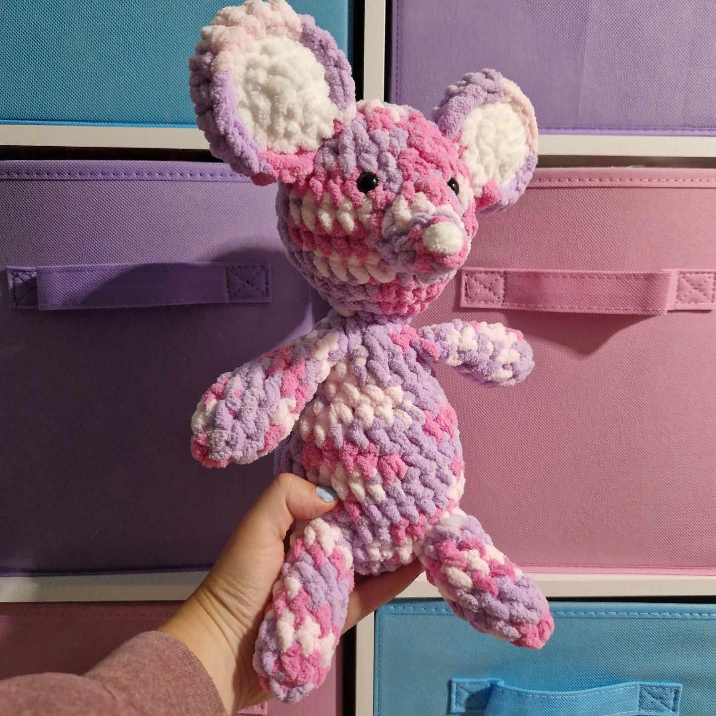 Pink mouse crochet plushie