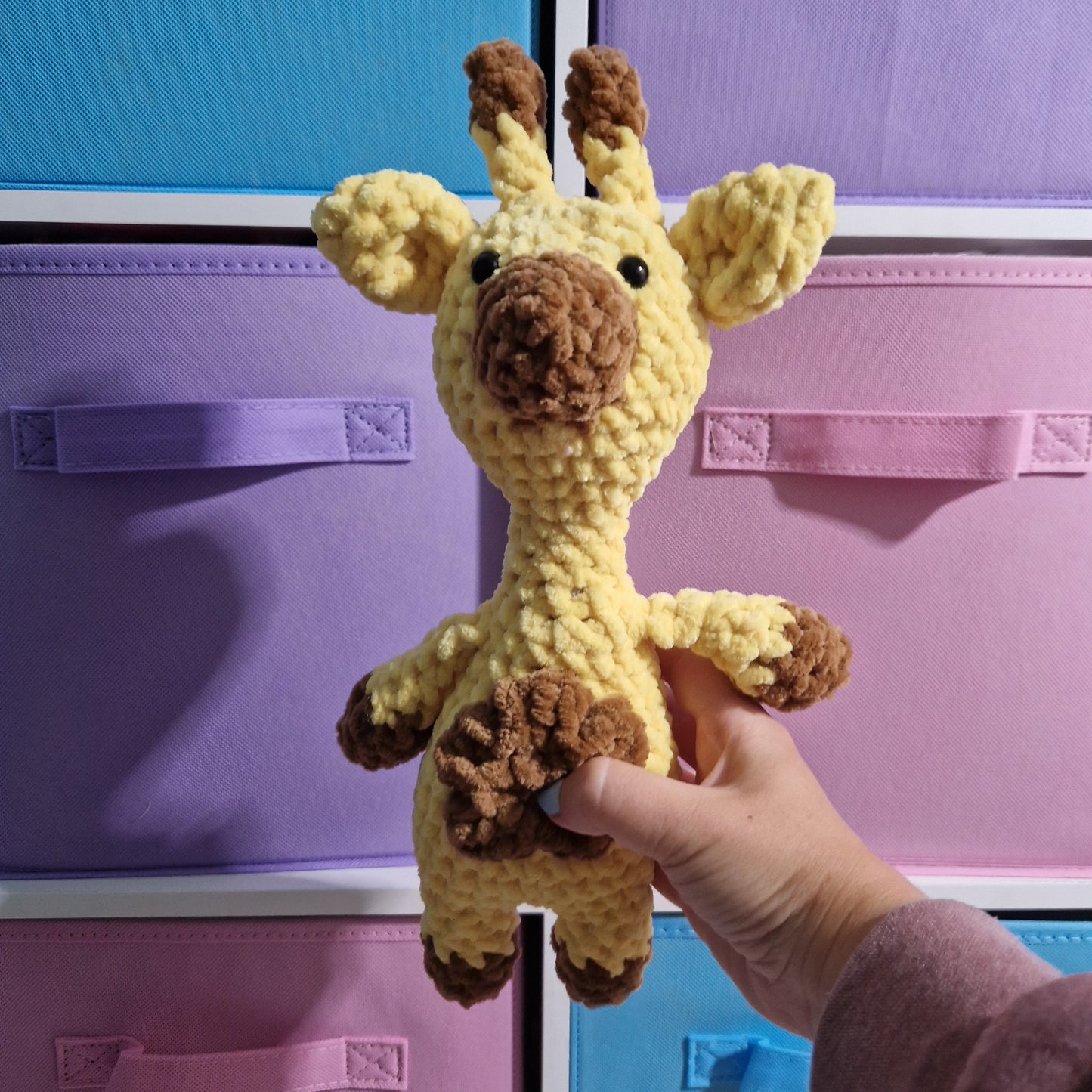 Yellow standing giraffe crochet plushie