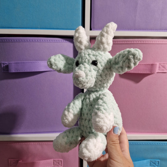 Mint green goat crochet plushie