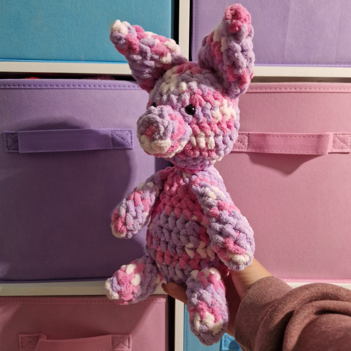 Pink pig crochet plushie