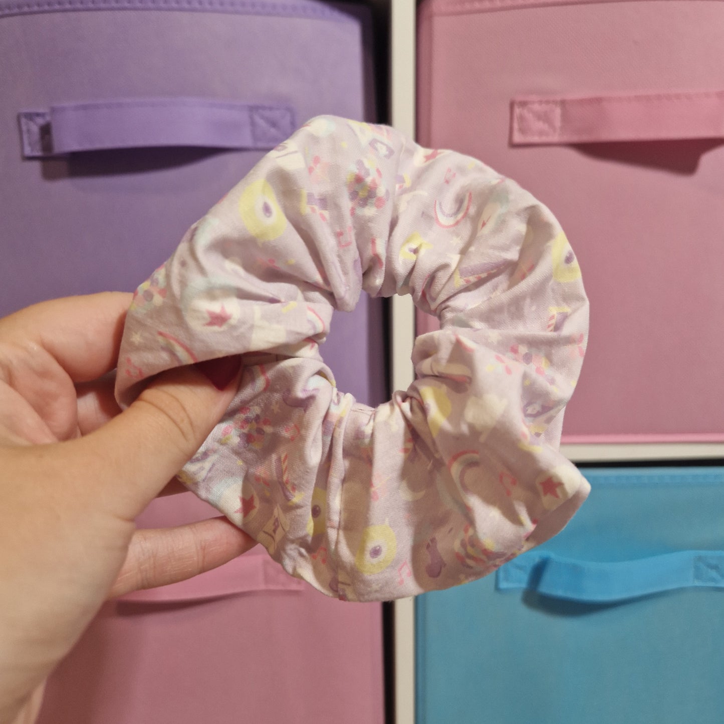 Lilac Studios Park icon themed cotton hair scrunchie