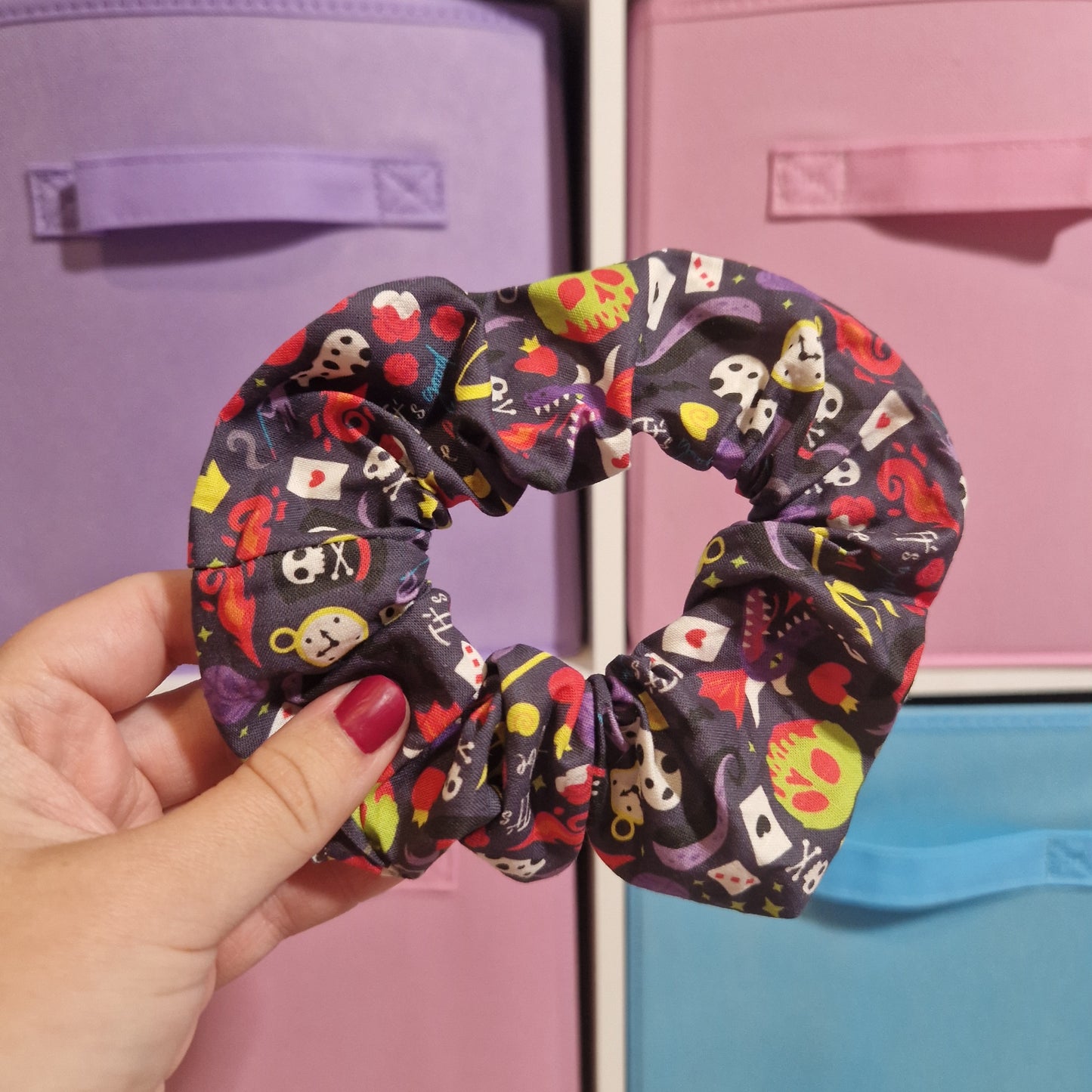 Villain themed cotton hair scrunchie