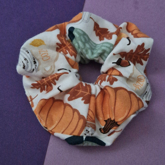 Cosy season sweater weather themed cotton hair scrunchie